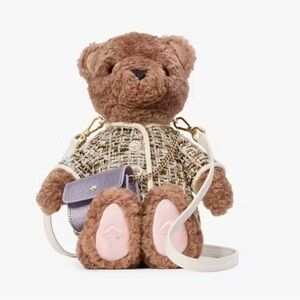 Kate Spade Brown Teddy Bear with Purple Bag Novelty NWT